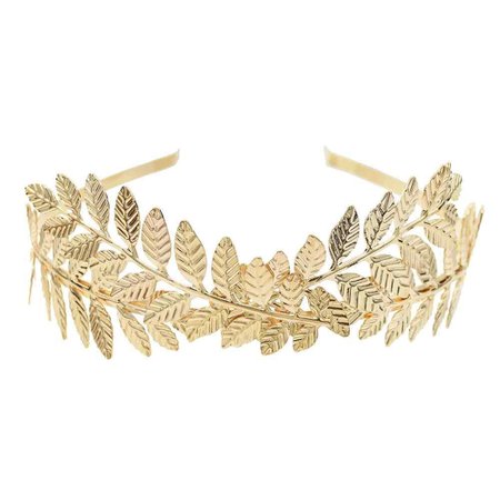 headband with gold leaves