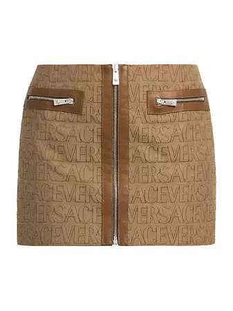 Shop Versace Versace On Repeat Canvas Miniskirt | Saks Fifth Avenue