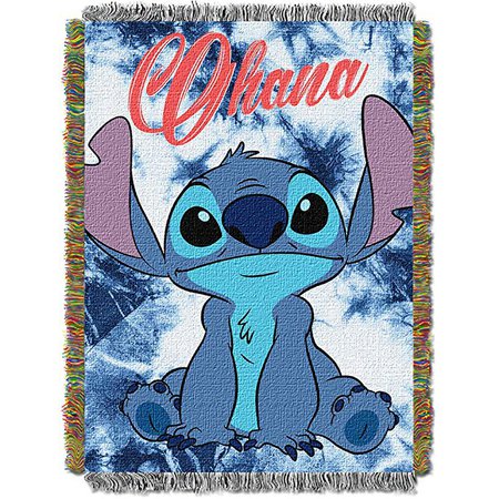 Amazon.com: Disney's Lilo & Stitch, "Shibori Stitch" Woven Tapestry Throw Blanket, 48" x 60", Multi Color: Home & Kitchen
