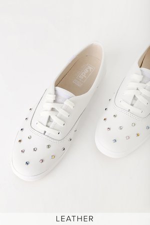 Keds Starlight - White Leather Sneakers - Studded Sneakers