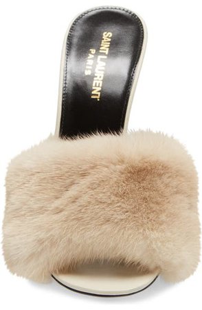 Saint Laurent Roy Genuine Mink Fur Sandal (Women) | Nordstrom