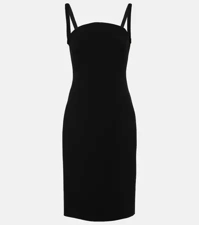 Crepe Midi Dress in Black - Versace | Mytheresa