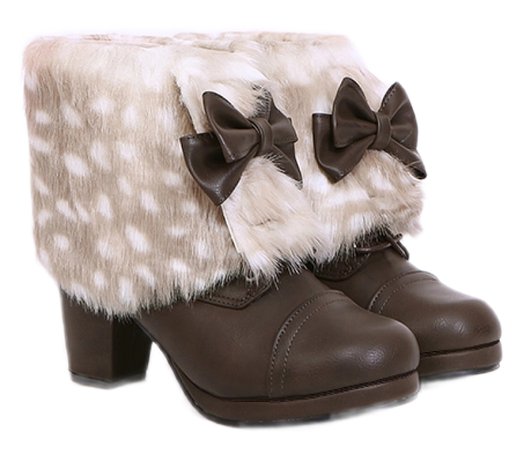 To Alice Forest Deer Plush Boots