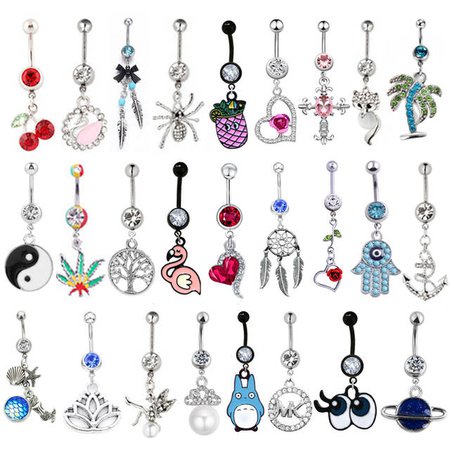 Online Shop 1PC 14G Body Piercing Jewelry Silver Navel Piercing Pineapple Dream Cacther Dangle Belly Button Ring for Women | Aliexpress Mobile - 11.11_Double 11_Singles' Day