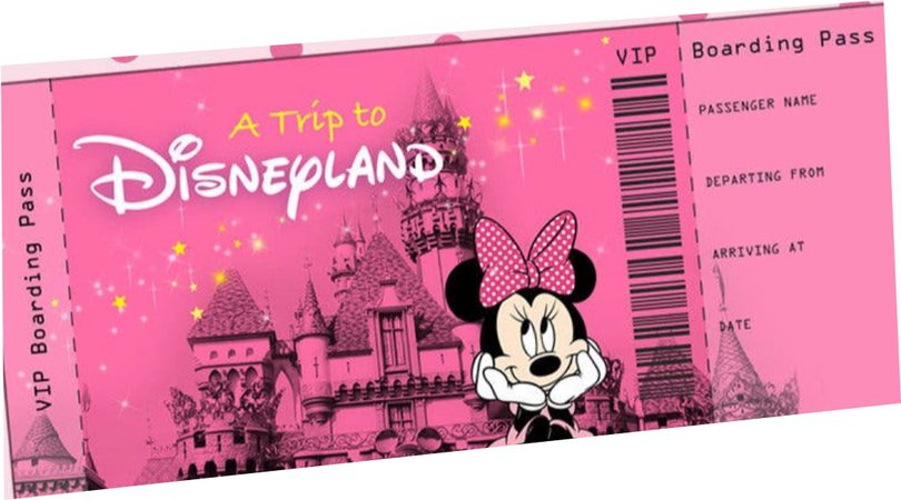 Pink Disneyland Ticket