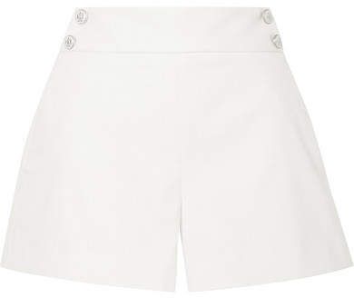Kimm Button-embellished Cotton-blend Shorts - Ivory