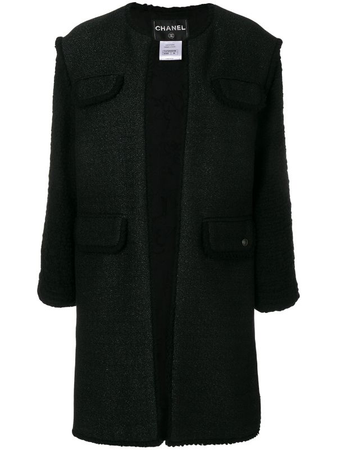 Chanel Pre-Owned tweed open coat