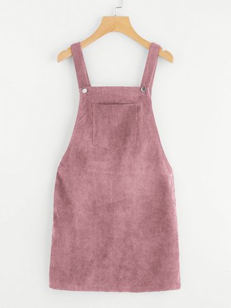 Pocket Front Overall Corduroy Dress