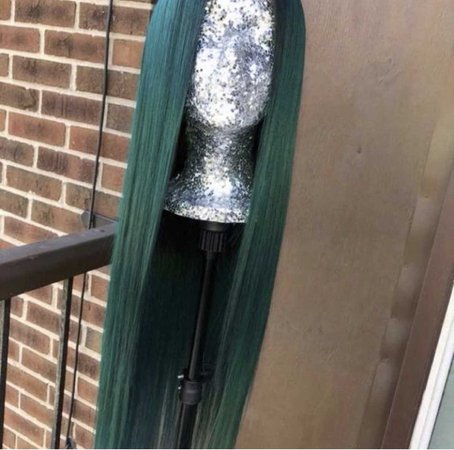 green lace wig