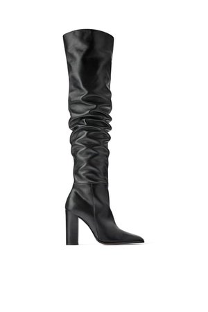 OVER THE KNEE HEELED LEATHER BOOTS-NEW IN-WOMAN | ZARA United States