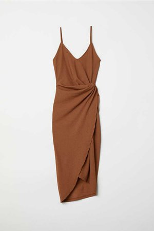 Платье с драпировкой - Темный камелевый - Женщины | H&M RU