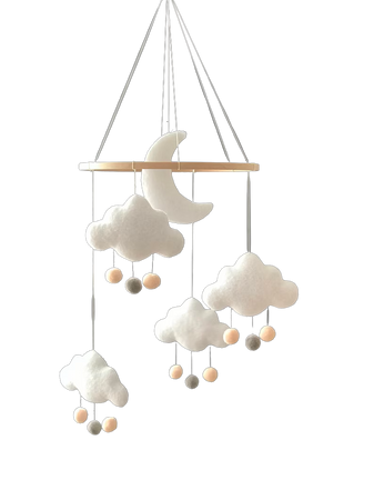 Cloud Baby mobile,minimalist mobile,Nursery Decor,Cot Mobile,Crib Mobile,Baby Shower,white baby mobile,boho,snowy clouds,montessori mobile