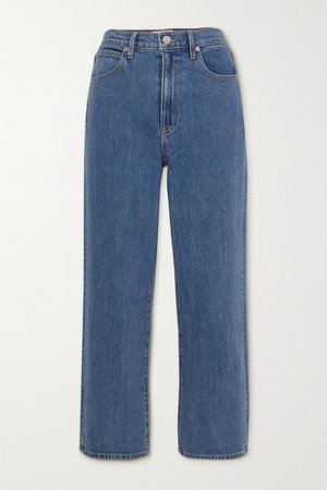 Dark denim + NET SUSTAIN London cropped high-rise straight-leg jeans | SLVRLAKE | NET-A-PORTER