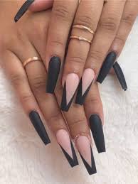 long black coffin acrylic nails - Google Search