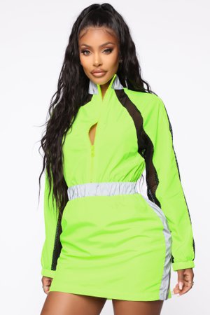 Look At Me Now Reflective Dress - Lime/Multi – Fashion Nova