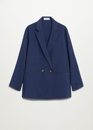 Двубортный пиджак с пуговицей - Куртки, жакеты и верхние рубашки - Женская | Mango МАНГО Украина
