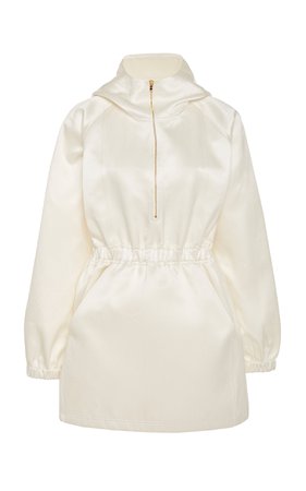 Hooded Silk And Cotton-Blend Mini Dress by Brandon Maxwell | Moda Operandi