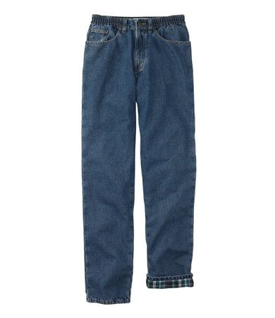 Women's Double L Jeans, Relaxed Comfort Waist Flannel-Lined