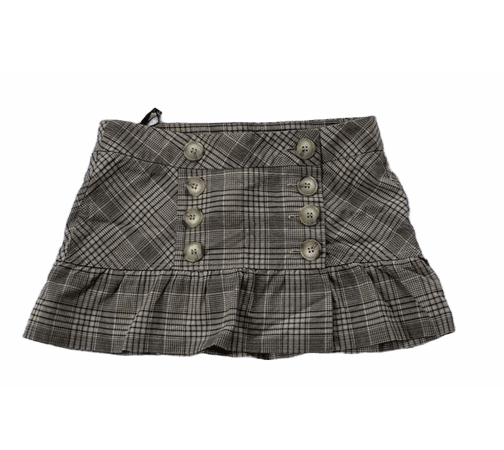 plaid button prep mini skirt