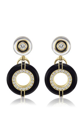 Donut Series III Diamond and Black Onyx Earrings by Andrew Glassford | Moda Operandi