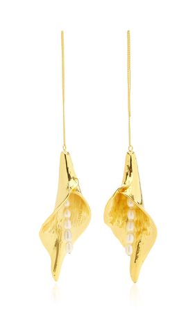 Calla Small Gold-Tone Pearl Earrings By Cult Gaia | Moda Operandi