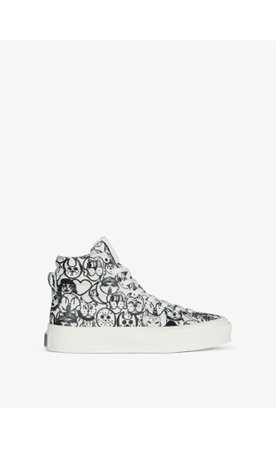 givenchy HIGH SNEAKERS CITY IN LEATHER WITH TAG EFFECT PRINTS