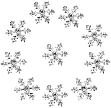 POFET 10pcs 14mm Crystal SnowFlake Buttons For Scrapbooking Craft Hair Clip Décor: Amazon.co.uk: Kitchen & Home