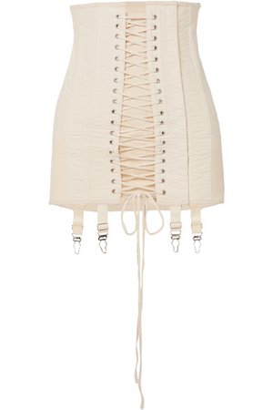 Orseund Iris | Gamine lace-up cotton-twill mini skirt | NET-A-PORTER.COM