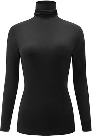 KLOTHO Turtle Neck Top for Women Lightweight Ski Shirt for Women Black X-Large at Amazon Women’s Clothing store