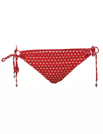 Women's Red & White Y2K Roxy Bikini Bottoms Red, M | Beyond Retro - E00929712