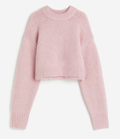 pink cropped jumper H&M