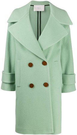 Tela double-breasted fitted coat
