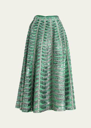 Valentino Garavani Embroidered Crepe Couture Midi Skirt - Bergdorf Goodman