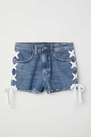 Denim Shorts - Denim blue/lacing - Ladies | H&M US