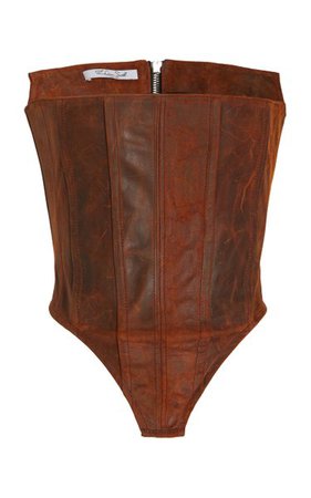 Strapless Leather Corset Top By Laquan Smith | Moda Operandi