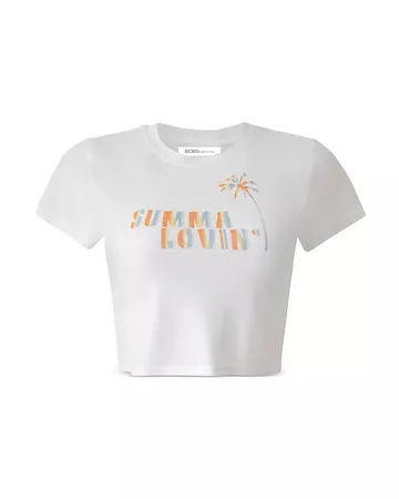 BCBGeneration Summer Love Cropped Baby Tee | Bloomingdale's white