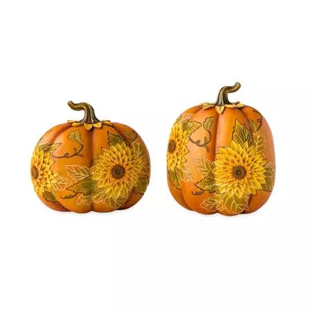 Carved Pumpkins with Sunflowers | Plow & Hearth