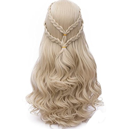 Amazon.com: Probeauty Long Braid Curly Women Halloween Cosplay Wigs +Wig Cap (Blonde Curly Braid B) : Clothing, Shoes & Jewelry