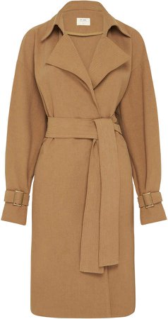 St. Agni Sumi Belted Oversized Cotton-Linen Trench Coat