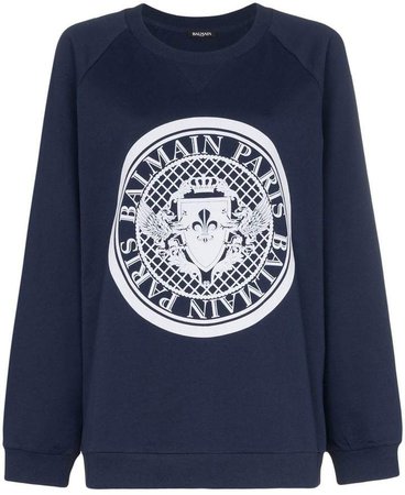 logo coin cotton sweatshirt