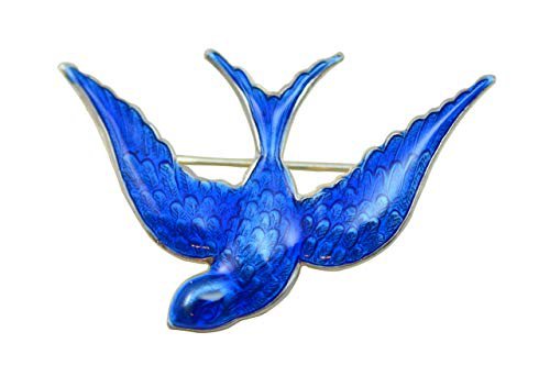 Amazon.com: Anne Koplik Antique Silver Plated Bluebird Pin: Jewelry