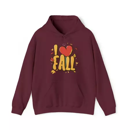 I Love Fall Autumn Leaves Graphic Hoodie Sweatshirt, Sizes S-5XL - Walmart.com