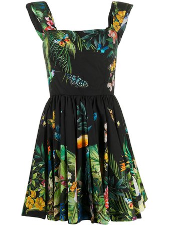 Dolce & Gabbana Tropical Print Flared Dress Ss20 | Farfetch.com