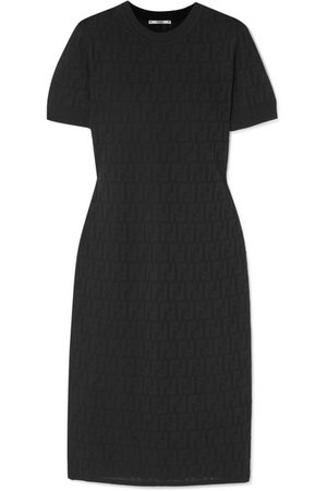 Fendi | Pointelle-knit cotton-blend midi dress | NET-A-PORTER.COM