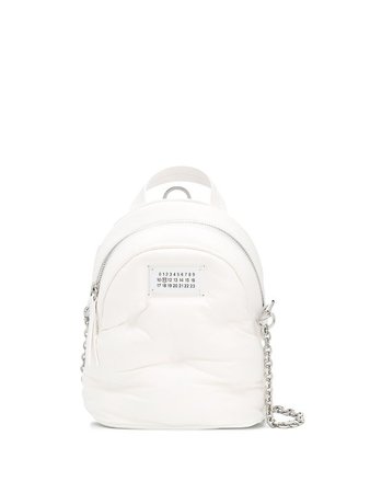 Shop white Maison Margiela quilted-effect logo-patch mini backpack with Express Delivery - Farfetch