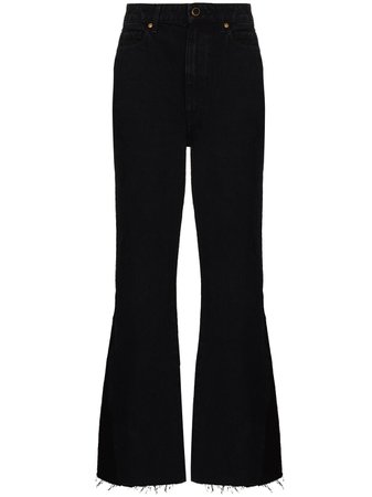 Shop black Khaite Layla cropped flared jeans with Express Delivery - Farfetch