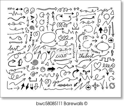 Art Print of Hand draw arrow vector set | Barewalls Posters & Prints | bwc58085111