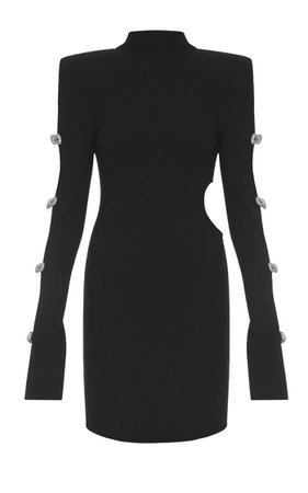 Tie-Detailed Cutout Jersey Mini Dress By Mach & Mach | Moda Operandi