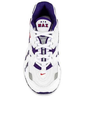 Nike Air Max 96 II Sneaker in White, Comet Red, & Grape Ice | REVOLVE