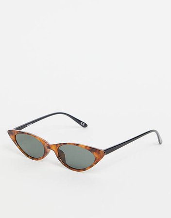 ASOS DESIGN cat eye sunglasses in tort with shiny black arms | ASOS